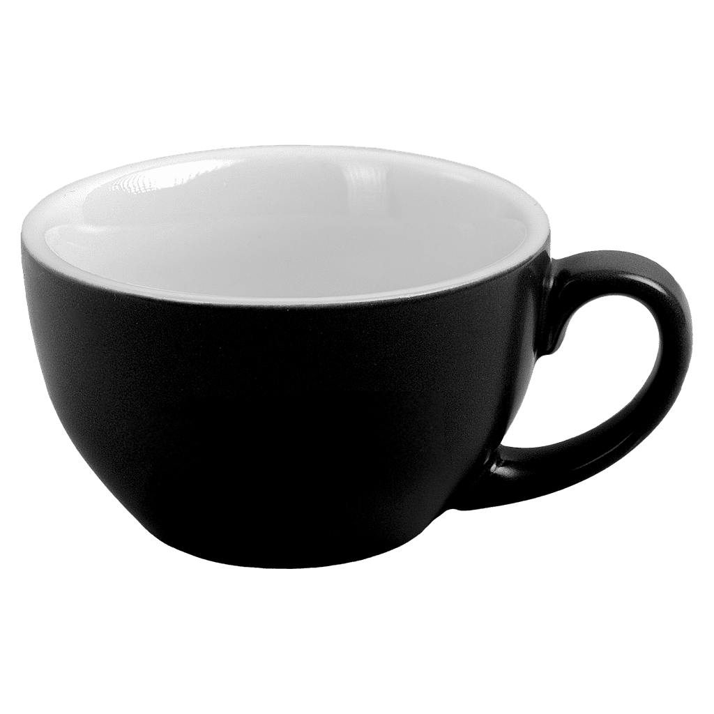 Ceramic Cup w/saucer (Black) - 180ml/6oz