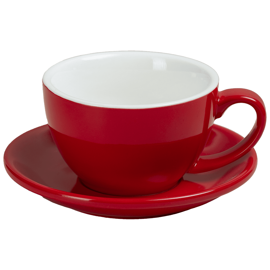Ceramic Cup w/saucer (Red) - 180ml/6oz