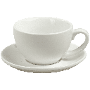 Ceramic Cup w/saucer (White) - 300ml/10oz