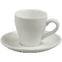 Ceramic Cup w/saucer (White) - 90ml/3oz