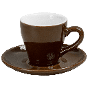 Ceramic Cup w/saucer (Brown) - 90ml/3oz