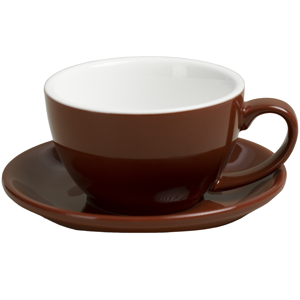 Ceramic Cup W/Saucer (Brown) - 180 ml/6oz
