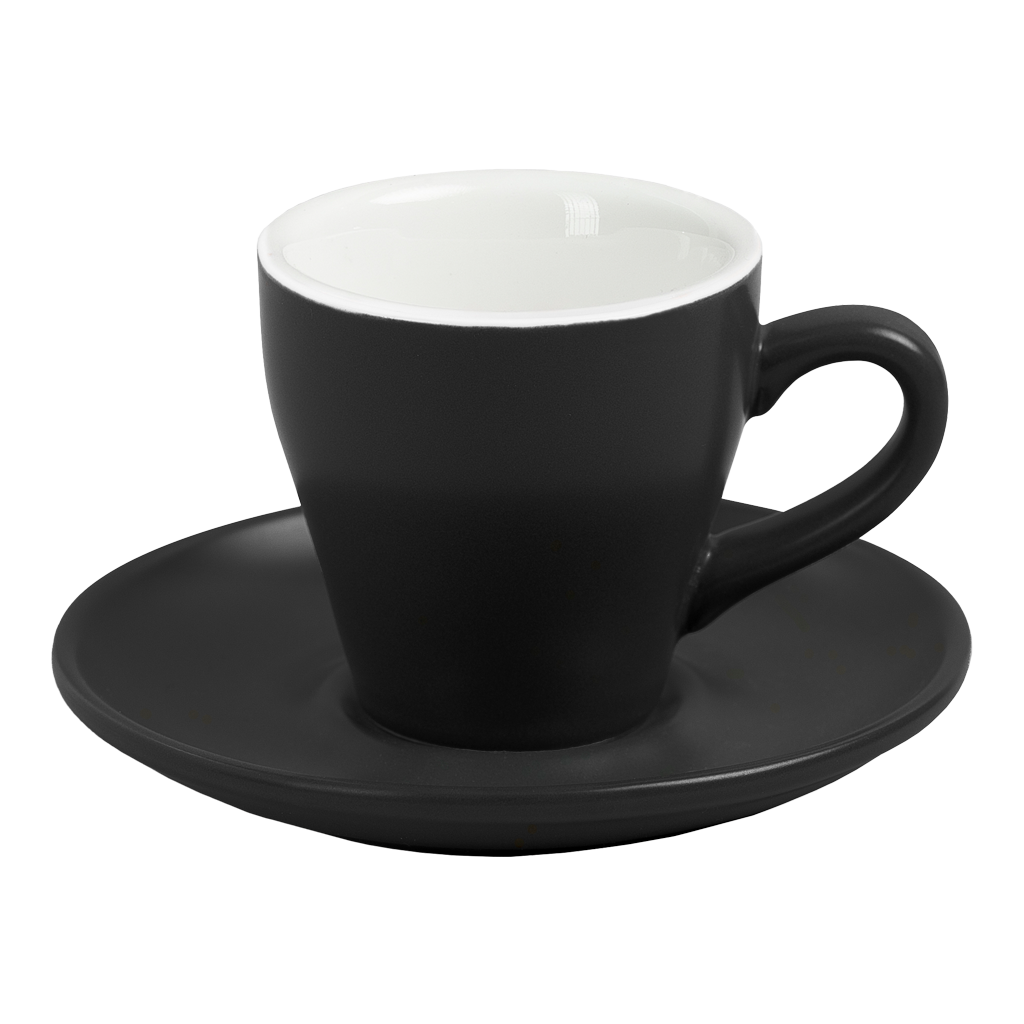 Ceramic Cup W/Saucer (Black) - 90ml/3oz