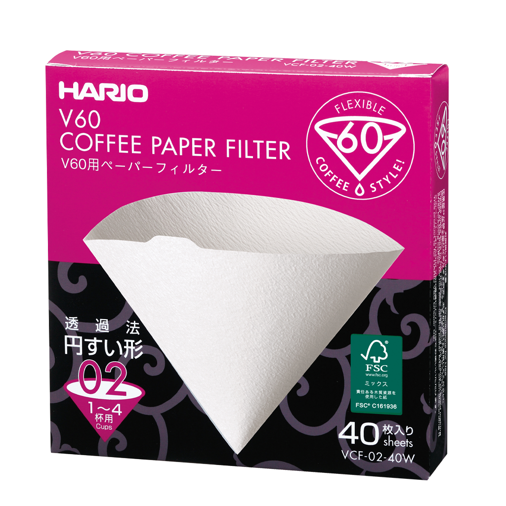 Hario Paper Filter 02W 40 sheets