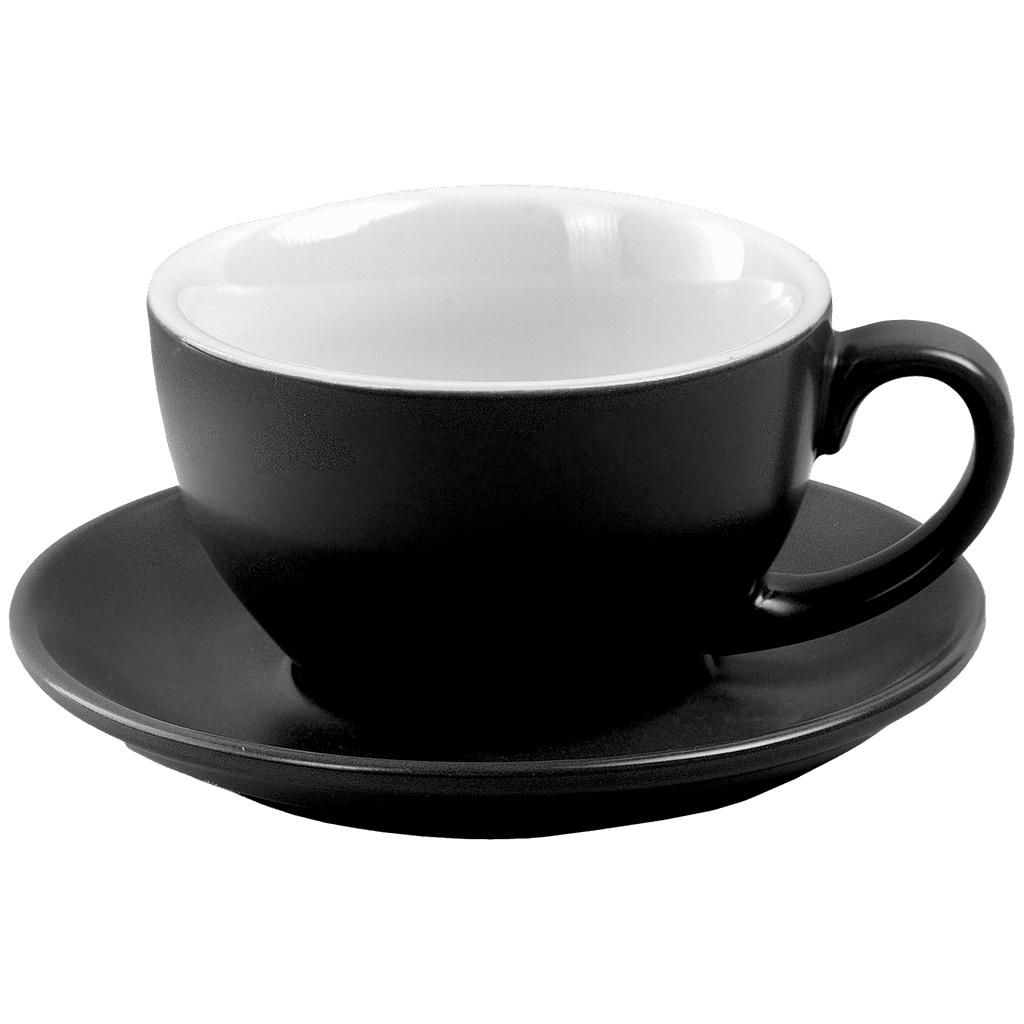 [BL-CRC-6] Ceramic Cup w/saucer (Black) - 180ml/6oz
