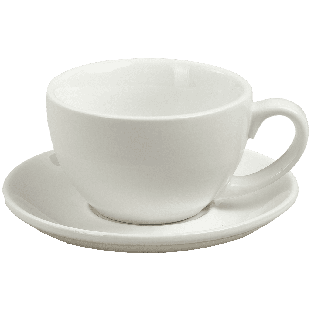 [WH-CRC-10] Ceramic Cup w/saucer (White) - 300ml/10oz