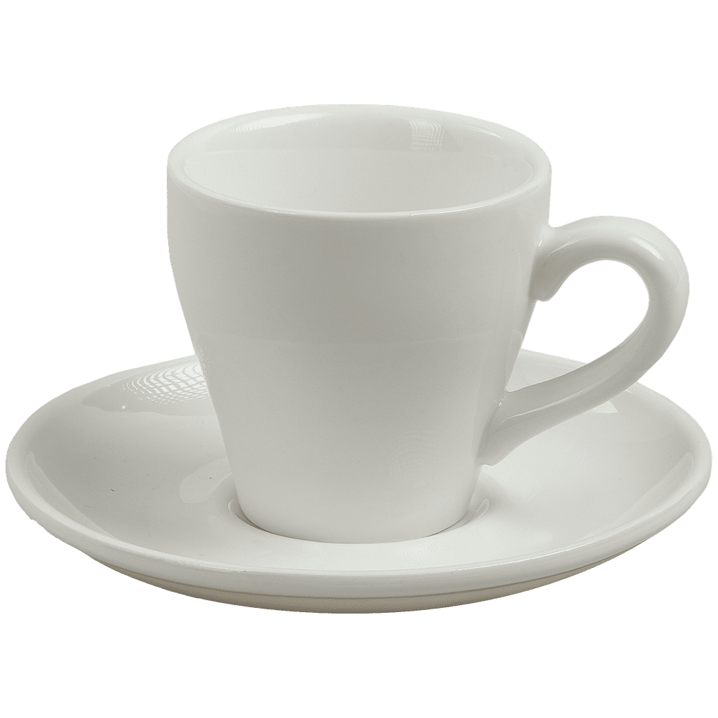 [WH-CRC-3] Ceramic Cup w/saucer (White) - 90ml/3oz