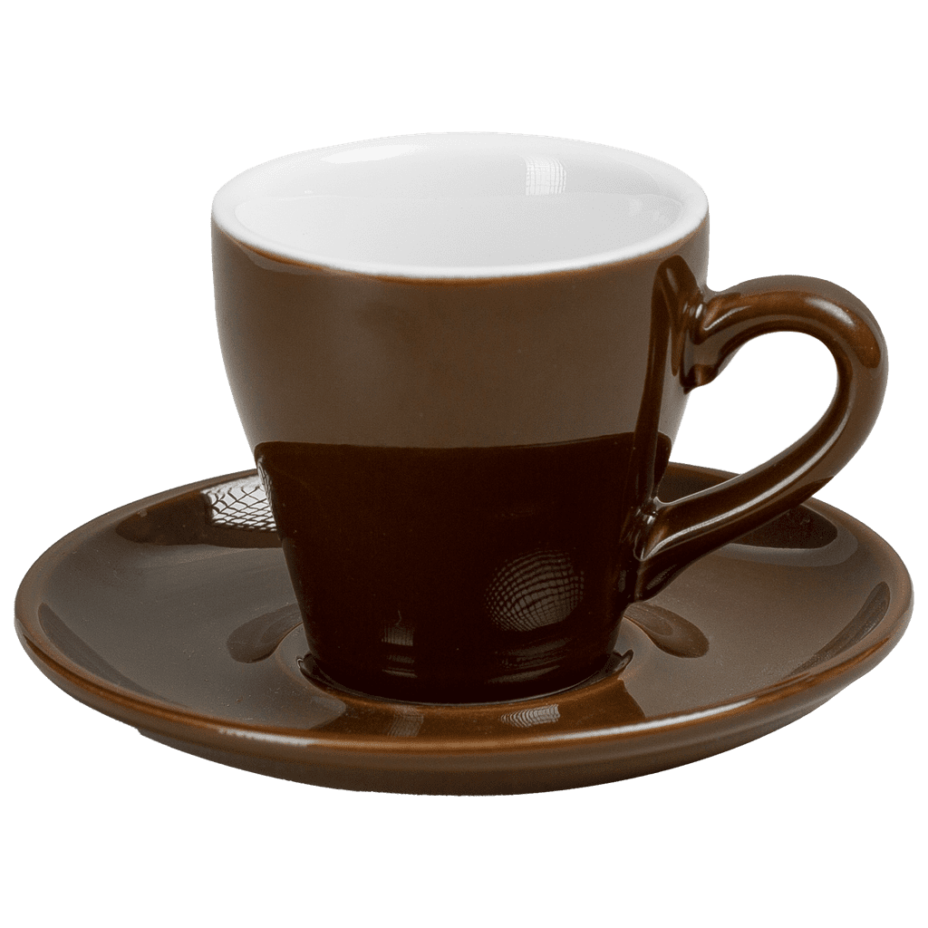 Ceramic Cup w/saucer (Brown) - 90ml/3oz