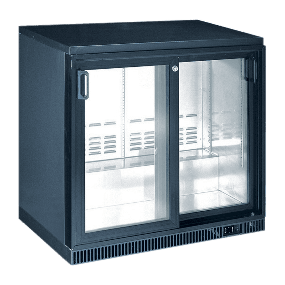 Two Door Glass Under counter Refrigerator - SGD250-E- Black