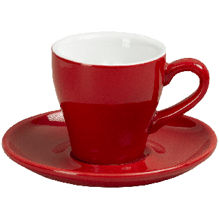 Ceramic Cup w/saucer (Red) - 90ml/3oz