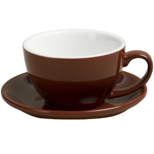 Ceramic Cup W/Saucer (Brown) - 180 ml/6oz